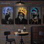 Neon Effect Hip Hop Singers Posters Famous Rapper Star Wall Art Canvas Painting Abstract Singer Star Pictures Bar Mural NO LED