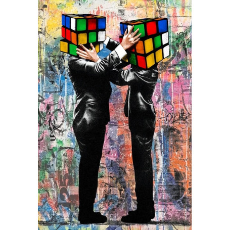 Graffiti Magic Cube Street Art Canvas Print Painting Abstract Figure Wall Picture Modern Living Room Home Decoration Poster