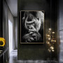 Modern Black Gorilla Canvas Painting Picture Nordic Animal Posters and Prints Monkey Wall Pictures for Living Room Home Decor