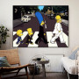 Disney Funny Simpsons Walking Down Posters Prints Canvas Painting On the Wall Art Pictures for Room Wall Home Decor Frameless