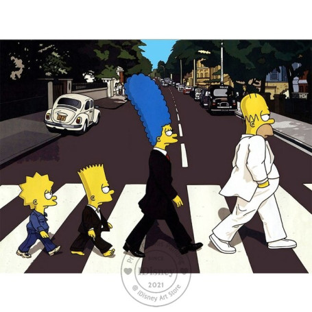 Disney Funny Simpsons Walking Down Posters Prints Canvas Painting On the Wall Art Pictures for Room Wall Home Decor Frameless