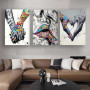 Banksy Love and Kissing Art,Gift for Lover,Colourful Graffiti Canvas Painting Pop Wall Art Posters Prints Living Room Home Decor