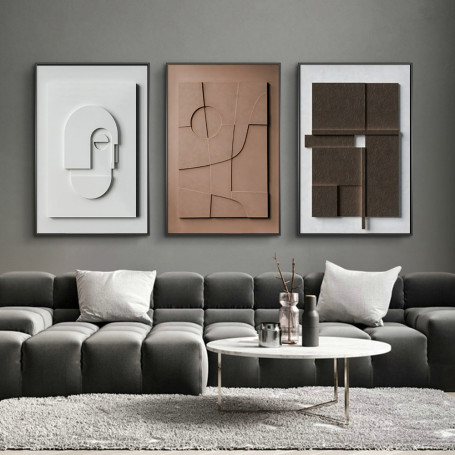 Geometric 3D Abstract Paintings Print on Canvas Art Posters and Prints Minimalism Modern Art Pictures For Living Room Decoration