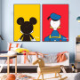 Disney Back View Canvas Paintings Cartoon Donald Duck Mickey Mouse Posters and Prints Wall Art Picture for Girls Room Home Decor