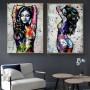 Graffiti Nude Woman Canvas Painting Wall Art Abstract Sexy Body Tattoo Girl Poster Prints For Living Room Home Decor Aesthetic