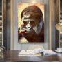 Abstract Smoking Monkey and Gorilla Canvas Painting Posters and Prints Street Art Animal Wall Art Pictures for Living Room