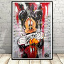 Disney Cartoon Characters Wall Art Posters Graffiti Mickey Mouse Donald Duck Canvas Painting Mural Print Picture