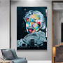 Retro Vibes Albert Einstein Mural Poster Canvas Painting Art Poster and Print Wall Art Picture