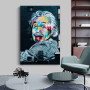 Retro Vibes Albert Einstein Mural Poster Canvas Painting Art Poster and Print Wall Art Picture