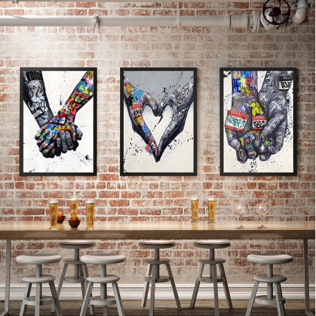 Street Graffiti Abstract Art Canvas Poster Modern Home Hand And Rose Wall Painting Print Pictures