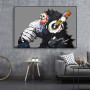 Abstract DJ Monkey Graffiti Art Canvas Painting Posters Print Wall Art