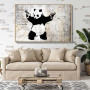 Banksy Graffiti Art Painting Panda Elephant Abstract Canvas Posters and Prints Modern Wall