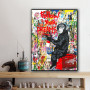 Abstract Graffiti Street Art Cute Monkey Canvas Painting Posters and Prints Decorative Pictures Wall Art