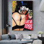 Graffiti Pop Sexy Cartoon Busty Girls Selfie Poster Donald Duck Money Wall Canvas Painting Print Picture Modern Funny Home Decor