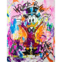 Graffiti Art Donald Duck Rich Money Canvas Painting on The Wall Art Pictures Posters and Prints