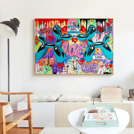 Balloon Dogs Painting Love Pop Art Large Street Canvas Painting Art Prints Graffiti