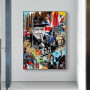 Famous Movie Star Graffiti Poster England Queen Elizabeth Canvas Painting Street Pop Art Wall Picture