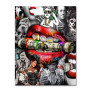 Red Lips Pop Art Poster Movie Star Tony Montana Graffiti Canvas Print Painting