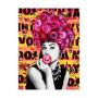 Graffiti Women Rose Head Bubblegum Movie Star Paintings Print on Canvas Pop Wall Art Picture