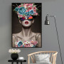 Nordic Art Abstract Flower Girl Women Poster Print Canvas Painting Art Wall Pictures