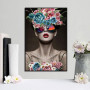 Nordic Art Abstract Flower Girl Women Poster Print Canvas Painting Art Wall Pictures Cuadros for Living Room Bedroom Decor