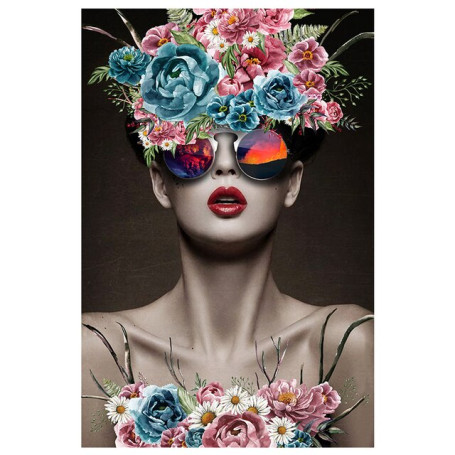 Nordic Art Abstract Flower Girl Women Poster Print Canvas Painting Art Wall Pictures Cuadros for Living Room Bedroom Decor