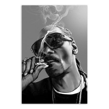 Snoop Dogg Smoking Poster Hip Hop Rap Style Wall Art Canvas Painting Modern Living Room Home Decoration Mural(No Frame)