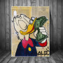 Disney Donald Duck Love Money Graffiti Art Paintings Print on Canvas Posters and Prints Street Wall Decor Pictures Cuadros