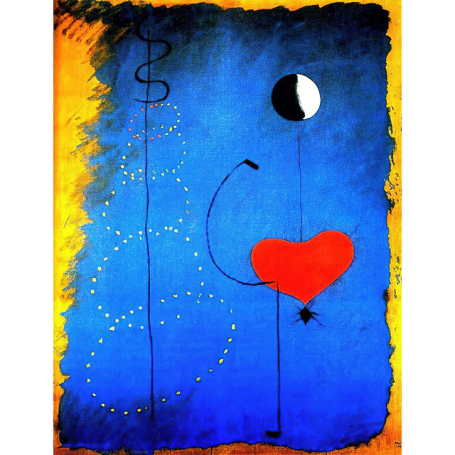 Dancers Heart Love Art Canvas Print Painting Joan Miro Abstract Famous Wall Picture Living Room Home Decoration Poster