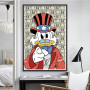 Disney Cartoon Donald Duck Poster Canvas Painting Money Luxury Art Picture Mural Modern Home Wall Prints Kids Room Decoration