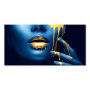 Large Size Black Women with Golden Sexy Lips Oil Paintings on Canvas Modern Wall Cuadros Pictures Home Living Roon Decor Unframe