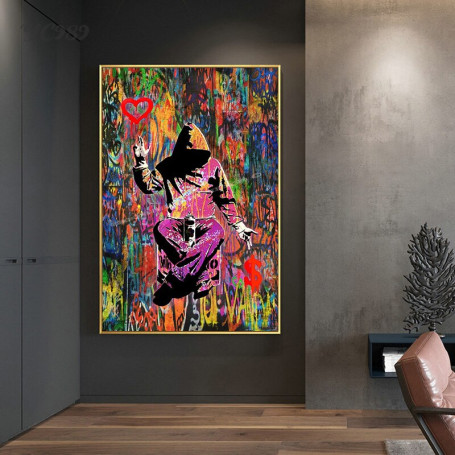 Love or Money Graffiti Money Canvas Painting Banksy Street Pop Art Posters and Prints Wall Pictures