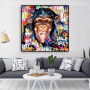 Printing Popular Wall Art Living Room Pictures Graffiti Street Art Abstract Cute Monkey Canvasm Painting Poster
