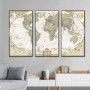 Canvas Print Retro World Map Mosaic Wall Art Picture Abstract Poster and Print