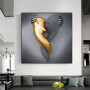 Modern Metal Figure Statue Art Canvas Painting Romantic Abstract Posters and Prints Wall Painting