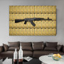 AK Gun Canvas Art Posters Luxury Bullion Background HD Prints Canvas Painting Wall Art Pictures Mural