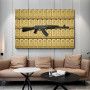 AK Gun Canvas Art Posters Luxury Bullion Background HD Prints Canvas Painting Wall Art Pictures Mural