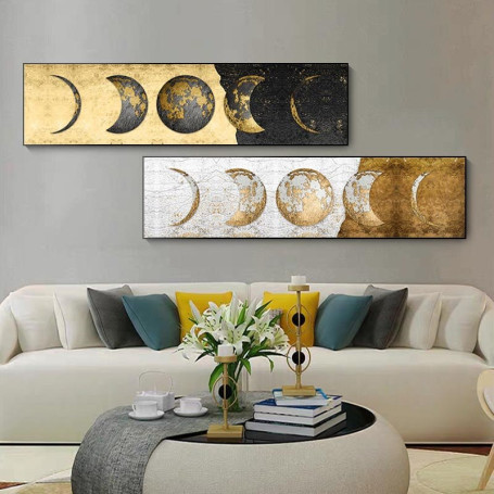 Moon Phase Nordic Canvas Posters and Prints Minimalist Luna Wall Art Abstract Painting