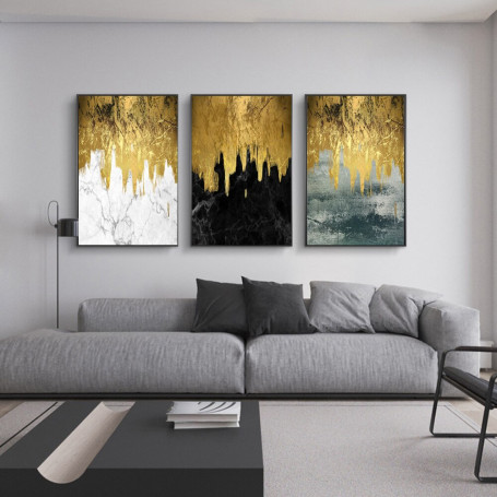 Modern Golden Fashion Luxury Canvas Paintings on the Wall Art Posters and Prints Modern Pop Art Abstract