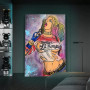 Sexy Girl Canvas Painting Animation Hot Bad Guy Busty Breast Butt Poster Print Wall Mural