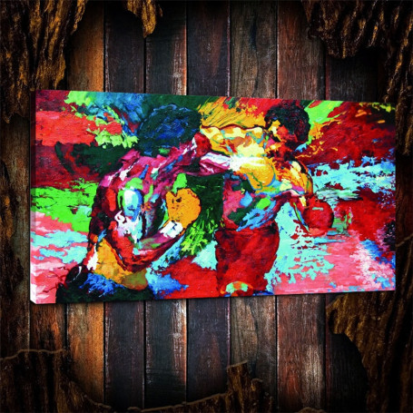 Rocky vs Apollo - Leroy Neiman Boxing Canvas Painting Living Room Home Decor Modern Mural Art Oil Painting