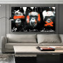 Canvas Painting 3 Monkeys Modern Abstract Room Decoration Art Poster and Print Wall Picture