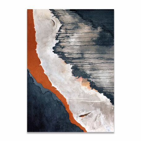 Modern Abstract Canvas Print Painting Poster Texture Blue White Orange Wall Art Pictures