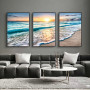 3 Panels Sunset Seascape Canvas Paintings on the Wall Art Posters and Prints Sea View Art Modular Pictures For Living Room Decor