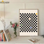 Wall Art Canvas Print Painting Posters Pictures Fashion Grid Checkerboard Online Celebrity Modern Nordic Living Room Home Decor
