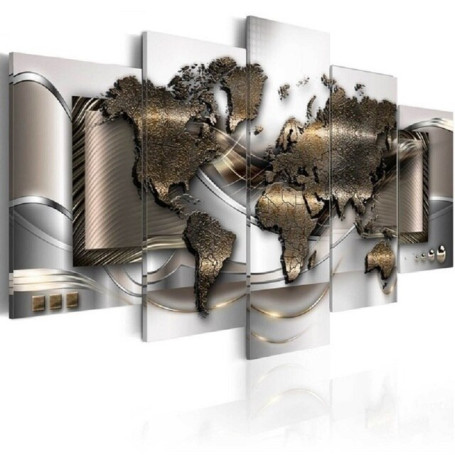 Abstract World Map Canvas Painting Bedroom 5 Pieces Canvas Poster Living Room Decoration Art Prints Wall Pictures Home Decor