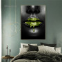 Modern Luxury Mouth Art Canvas Painting Green Red Lips Drops Creativity Posters Fashion Wall Art Pictures for Home Room Decor