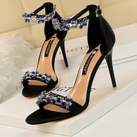 Open Toe Rhinestones Sandals Women  Designer Sexy High Heels Sandals Female Shoes Summer