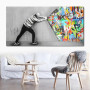 Modern Creative Bansky Graffiti Colorful Street Art Poster and Prints Canvas Wall Painting for Living Room Decoration Cuadros