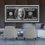 Golden Dollar Inspirational Canvas Art Posters And Prints Silver Money Canvas Paintings On the Wall Art